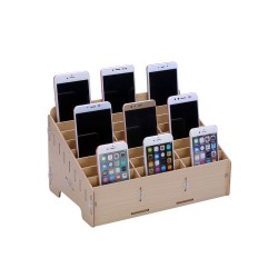 PLASTIC PHONE HOLDER 24 BOXES COFFEE COLOR