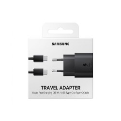 Samsung EP-TA800XBEGWW : CHARGEUR SAMSUNG USB-C 25W / 3A - SUPER FAST CHARGE + CABLE USB-C USB-C NOIR BLISTER