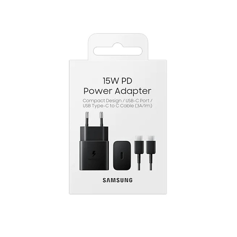 Samsung EP-T1510XBEGEU : CHARGEUR USB-C + CABLE USB-C 15W SAMSUNG NOIR SOUS BLISTER EUROPE Samsung EP-T1510XBEGEU : CHARGEUR USB-C + CABLE USB-C 15W SAMSUNG NOIR SOUS BLISTER EUROPE