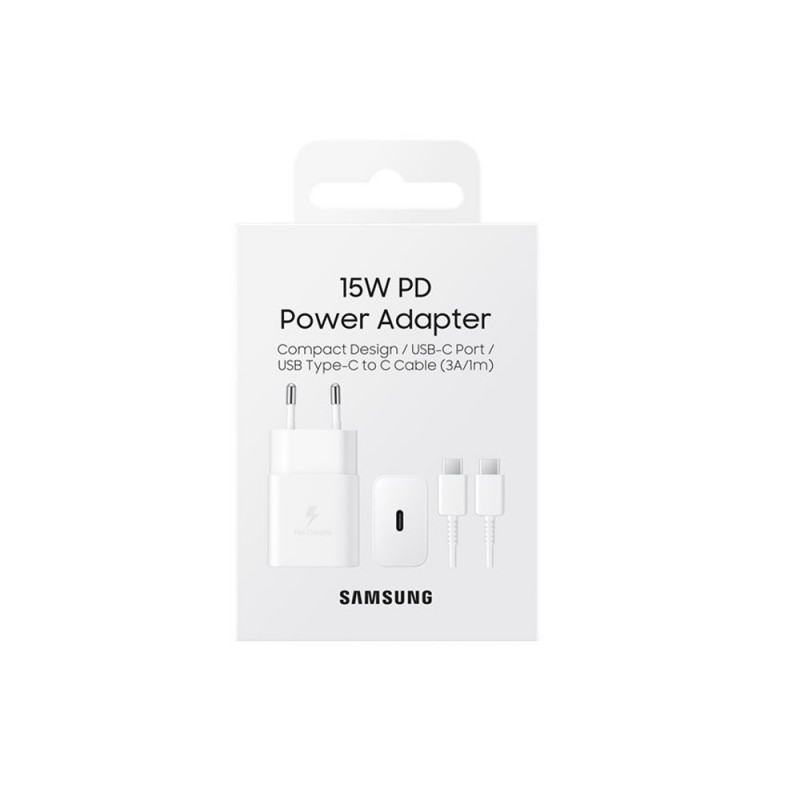 Samsung EP-T1510XWEGEU : CHARGEUR USB-C + CABLE USB-C 15W SAMSUNG BLANC SOUS BLISTER EUROPE Samsung EP-T1510XWEGEU : CHARGEUR USB-C + CABLE USB-C 15W SAMSUNG BLANC SOUS BLISTER EUROPE