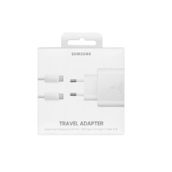 Samsung EP-TA845XWEGWW / T4510XW : CHARGEUR SAMSUNG USB-C 45W FAST CHARGE BLANC + CABLE USB-C/USB-C BLISTER