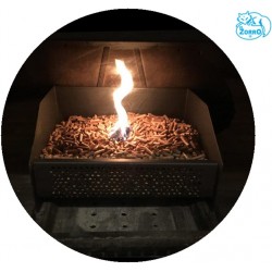 HAUT QUALITE - Panier brûleur à granulés 30 x 25 x 17 cm - NOIR