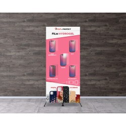 CUT & PROTECT PLV - KAKEMONO PUBLICITAIRE ROSE SUR PIED - CUT & PROTECT / 180x80cm