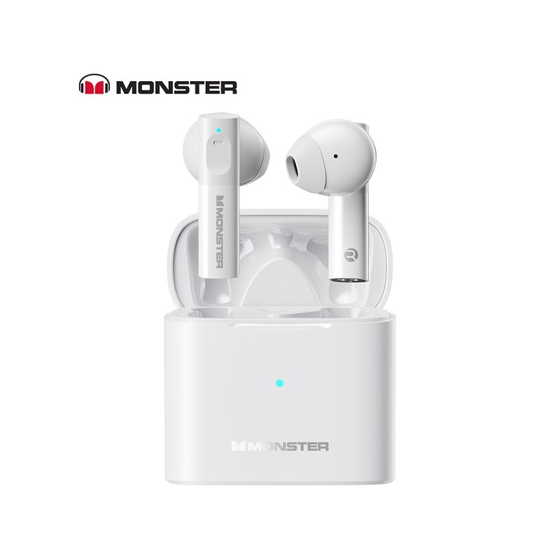 Monster Beats Monster – écouteurs sans fil Bluetooth 5.2 TWS BLANC, stéréo, réduction de bruit, avec micro, nouvelle collecti...