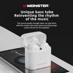 Monster Beats Monster – écouteurs sans fil Bluetooth 5.2 TWS BLANC, stéréo, réduction de bruit, avec micro, nouvelle collecti...