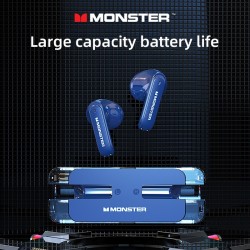 Monster Beats Ecouteurs TWS bluetooth 5.3 Monster XKT08 bleu