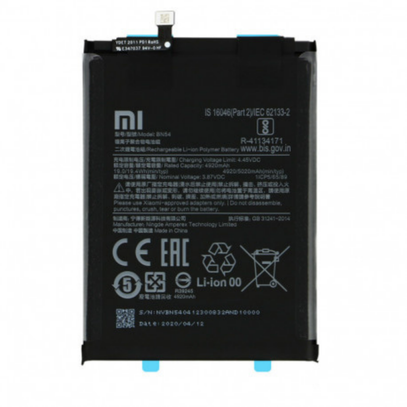 Xiaomi BM54 : Batterie Xiaomi Redmi Note 9T / NOTE 9 5G Xiaomi BM54 : Batterie Xiaomi Redmi Note 9T / NOTE 9 5G