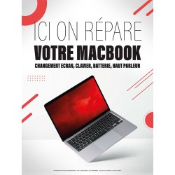 AFFICHE "Ici on Répare votre Apple Macbook" 60 X 80 CM