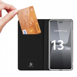 Etui BOOK - Dux Ducis Skin Pro pour Xiaomi 13 Lite avec porte-cartes à rabat noir