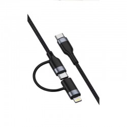 Cable USB-C vers USB-C et lightning Nylon fast charging 66W/27W (X194)