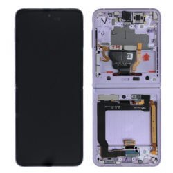 Samsung F711 Galaxy Z Flip 3 5G LCD + Tactile + Face avant Silver Origine Service Pack GH82-27243E / 27244E / 27443E