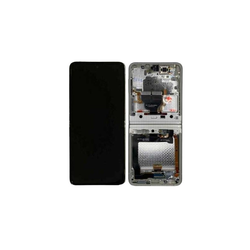 Samsung SAMSUNG F711 Z FLIP 3 5G LCD + Tactile avec châssis Crème Origine Service Pack GH82-27243B/27244B/27443B