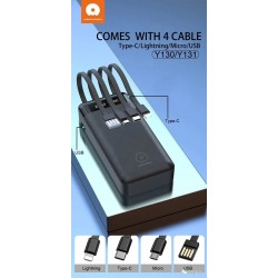 Wuw WUW - PowerBank Y130 - 10000 mAh + 4 Cables - Noir