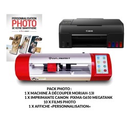 CUT & PROTECT PACK PERSONNALISATION "PRO" Photo Cut & Protect : Machine + imprimante + 10x Films + 1 Affiche
