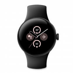 Montre connectée Google Pixel Watch 2 WiFi Boîtier en Noir Mat Bracelet sport Noir Volcanique