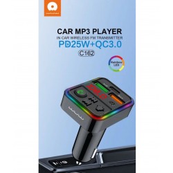 FM TRANSMETTEUR + CHARGEUR VOIRTURE USB-A + USB-C 25W C162 promo