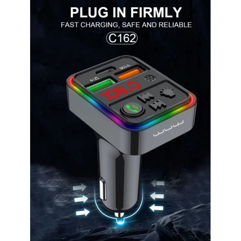 FM TRANSMETTEUR + CHARGEUR VOIRTURE USB-A + USB-C 25W C162 promo FM TRANSMETTEUR + CHARGEUR VOIRTURE USB-A + USB-C 25W C162 promo