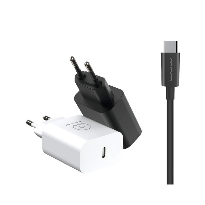 T81C NOIR : Prise PD 20W + Cable Type-C vers Type-C NOIR Chargeur Complet T81C NOIR : Prise PD 20W + Cable Type-C vers Type-C NOIR Chargeur Complet