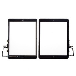 Apple Vitre tactile iPad Air (A1474 / A1475) Noir avec Bouton Home + Autocollant