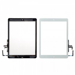Apple Vitre tactile iPad Air (A1474 / A1475) Blanc avec Bouton Home + Autocollant