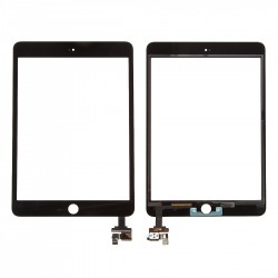Vitre tactile iPad Mini 3 (A1599 / A1600) Noir + Autocollant