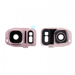 Vitre caméra arrière Samsung Galaxy S7 Edge (G935F) Rose Contour + Vitre cache