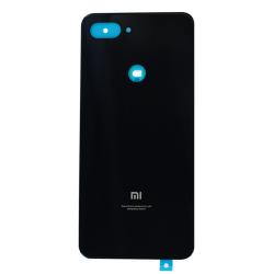 Vitre arrière Xiaomi Mi 8 Lite Noir - Avec logo + Adhesif