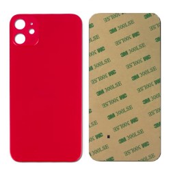Vitre arrière iPhone 11 Rouge (Grand trou) Sans Logo