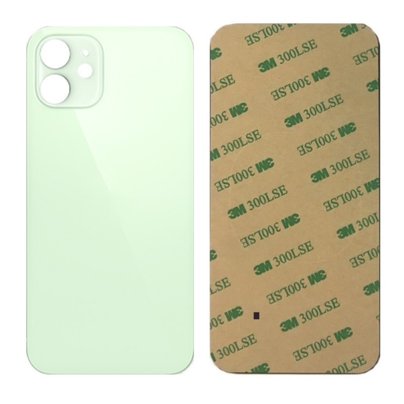 Vitre arrière iPhone 12 mini Vert (Grand trou) Sans Logo