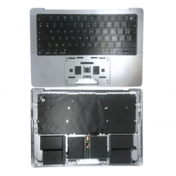 Châssis Complet Apple MacBook Pro 14″ Argent A2442 - Châssis + Batterie + Tactile + Clavier QWERTY - Grade AB