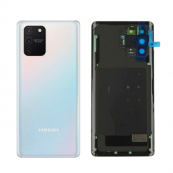 Vitre arrière Samsung Galaxy S10 Lite Blanc Sans Contour Lentille (Original Démonté) - Grade AB