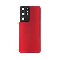 Samsung Vitre arrière Samsung Galaxy S21 Ultra 5G (G998B) Rouge (Sans Logo)