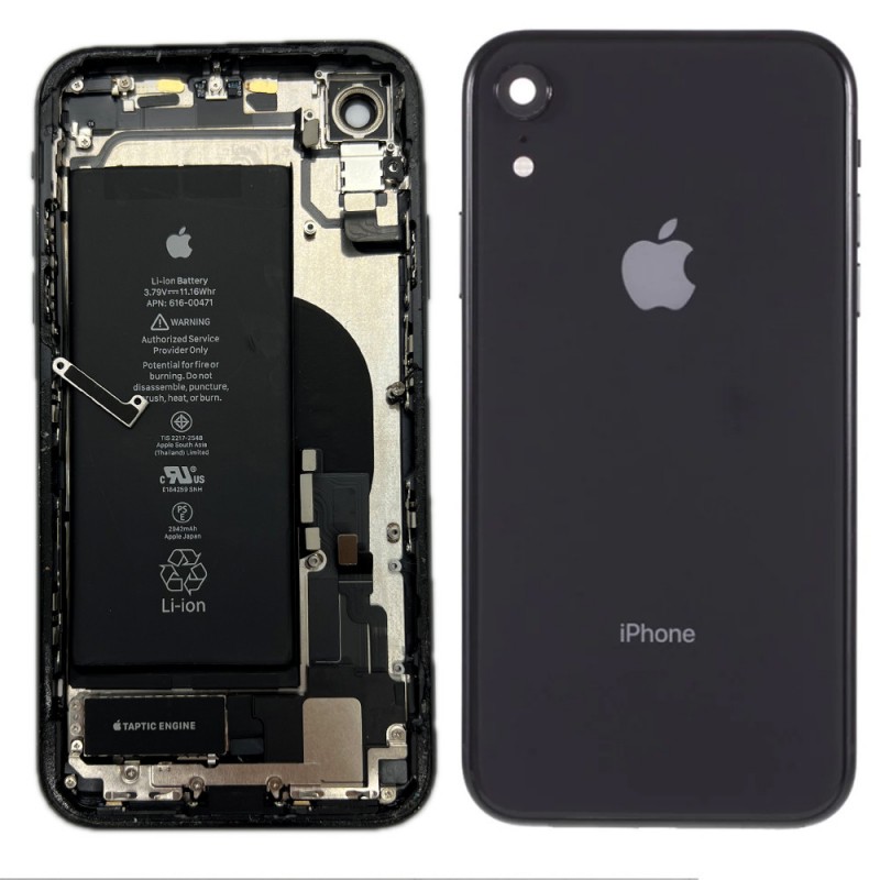 Châssis Complet iPhone XR Noir - Connecteur de Charge + Batterie (Origine Demonté) - Grade B