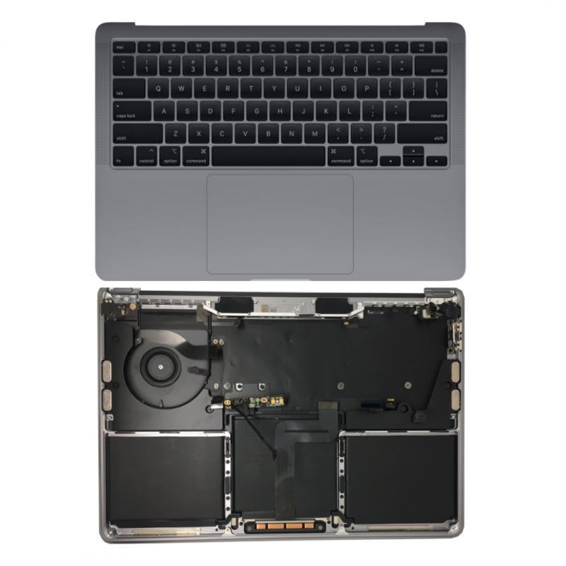 Apple Châssis Complet Apple MacBook Pro 13 ″ Gris A2338 - Batterie + Tactile + Clavier QWERTY (Original Démonté) - Grade B Apple Châssis Complet Apple MacBook Pro 13 ″ Gris A2338 - Batterie + Tactile + Clavier QWERTY (Original Démonté) - Grade B