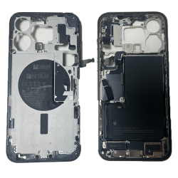 Chassis Arrière iPhone 15 Pro Max sans Vitre Arrière avec Batterie Titane Naturel (Origine Demonté) Grade A