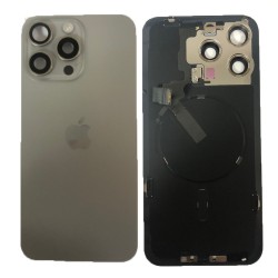 Vitre Cache Arrière iPhone 15 Pro Max Titane Naturel (Origine Demonté) - Grade A