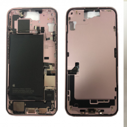 Chassis Arrière iPhone 15 Plus sans Vitre Arrière avec Batterie Rose E-SIM (Origine Demonté) Grade A