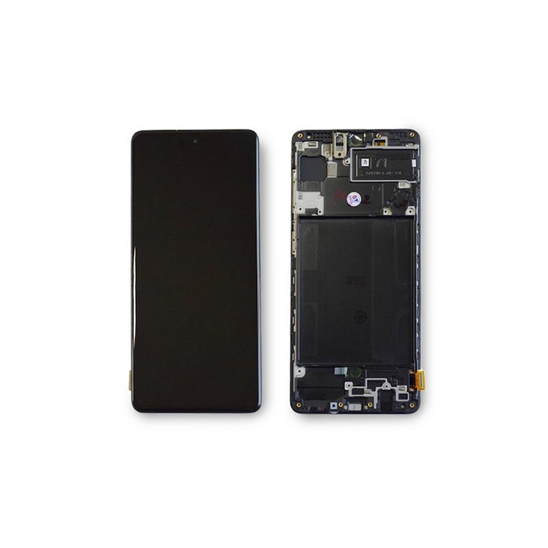 Ecran Samsung Galaxy A71 5G 2020 (A716) Noir + Châssis (OEM Soft Oled)