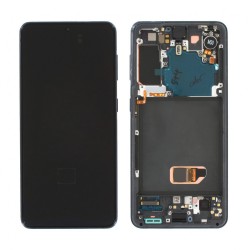 Samsung Ecran Samsung Galaxy S21 Noir + Châssis (OEM Soft Oled)