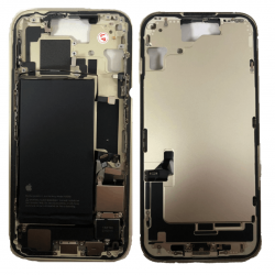 Chassis Arrière iPhone 15 sans Vitre Arrière avec Batterie Jaune E-SIM (Origine Demonté) Grade A