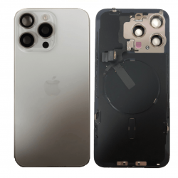 Vitre Cache Arrière iPhone 15 Pro Max Titane Blanc (Origine Demonté) - Grade A