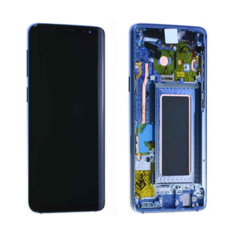 Samsung Ecran Samsung Galaxy S9 (G960F) 2018 Bleu + Châssis (Service Pack) GH97-21696D/21697D