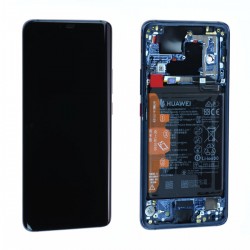 Ecran Huawei Mate 20 Pro Bleu Sur Châssis + Batterie 02352GFX (Service pack)