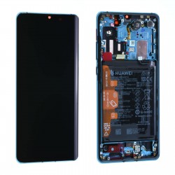 HUAWEI Ecran Huawei P30 Pro Bleu Aurora Sur Châssis + Batterie 02352PGE (Service pack)