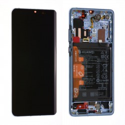 HUAWEI Ecran Huawei P30 Pro Bleu Nacré Sur Châssis + Batterie 02352PGH (Service pack)