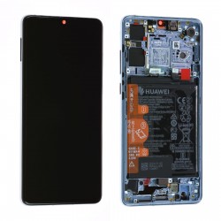 Ecran Huawei P30 Bleu Nacré / Crystal + Châssis + Batterie (Service pack) Système Récent