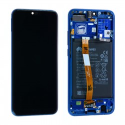 Ecran Huawei Honor 10 Bleu Sur Châssis + Batterie 02351XBP (Service pack)