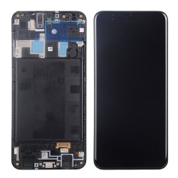 Samsung Ecran Samsung Galaxy A20 / M10s (A205/M107) Noir Sur Châssis (Service Pack)