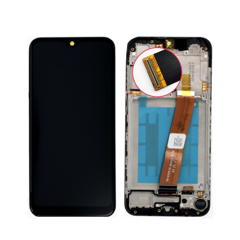 Samsung Ecran Samsung Galaxy A01 (A015F) Noir sur Châssis (Service Pack) Nappe étroit Samsung Ecran Samsung Galaxy A01 (A015F) Noir sur Châssis (Service Pack) Nappe étroit