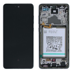 Ecran Samsung Galaxy A72 4G/5G (A725F/A726B) Bleu + Châssis + Batterie (Service Pack)